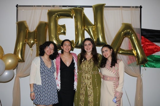 Karma Elbadawy stands with fellow members of Rice’s Middle Eastern and North African Student Association. (Photo courtesy of Karma Elbadawy)