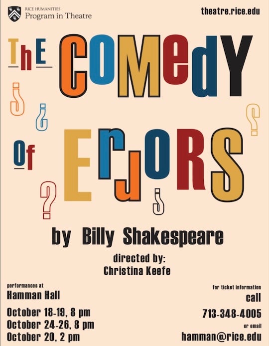 Rice Theatre "The Comedy of Errors"