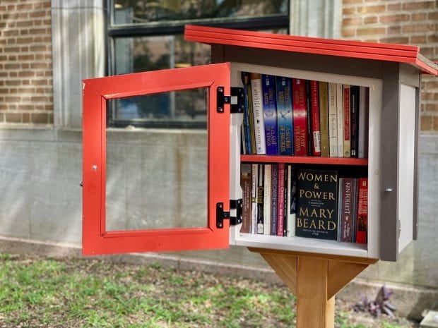 This Little Free Library is in the hammock grove outside Fondren.