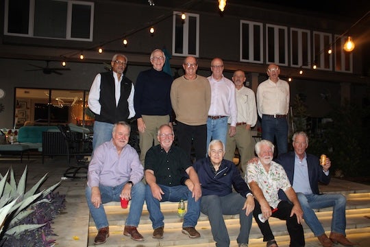 Lovett College alumni who were part of the original group that launched the Rice Friends’ Christmas party in the 1970s.