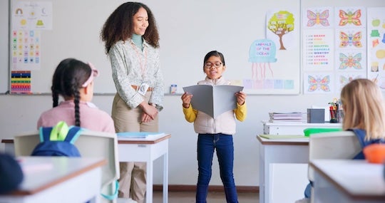 Students learning in school 