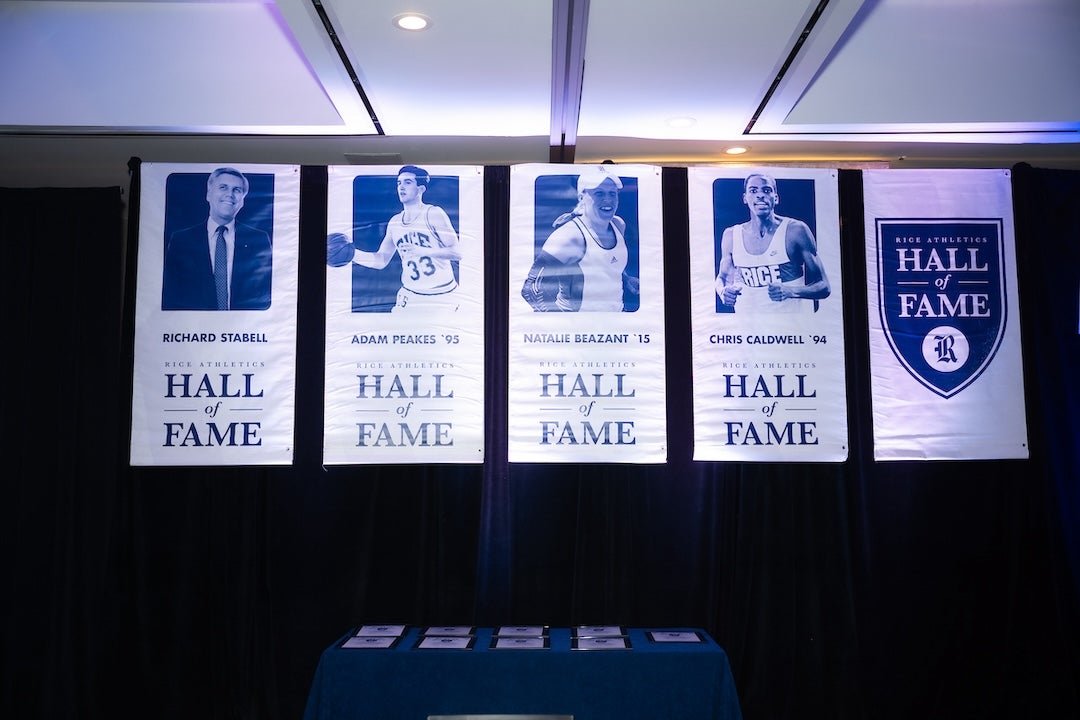 The Rice Athletics Hall of Fame inducted its newest class of legendary standouts during a ceremony Oct. 27 at the Westin Houston Medical Center Ballroom.