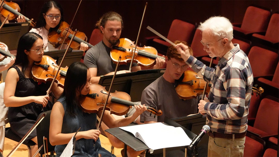 Collage of John Adams' visit to the Shepherd School of Music
