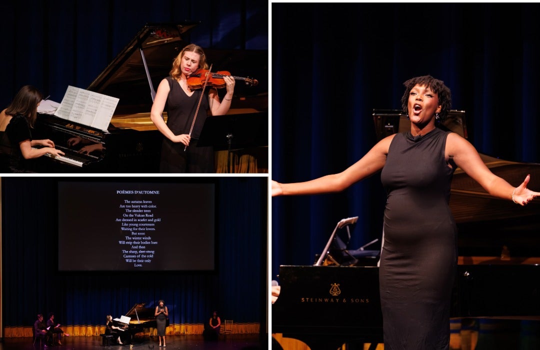 Julia Bullock performing with Shepherd School students