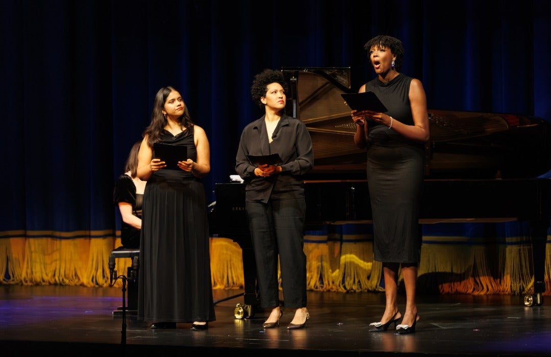 Julia Bullock performing with Shepherd School students
