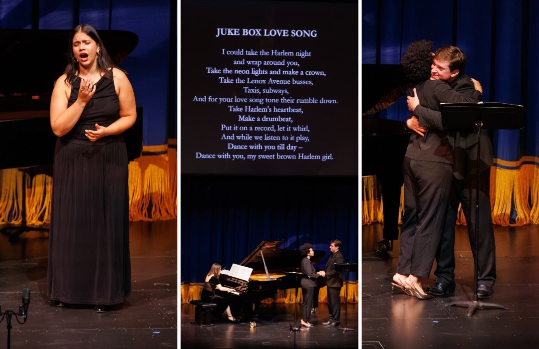 Julia Bullock performing with Shepherd School students