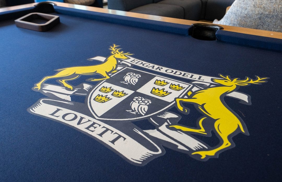 A pool table in the Lovett College commons