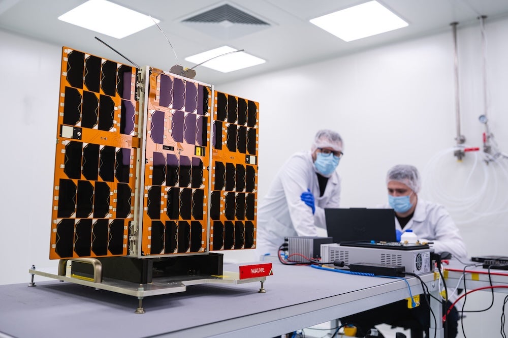 mauve blue skies space