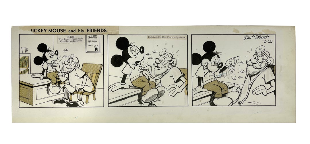 Original Mickey Mouse comic strip art