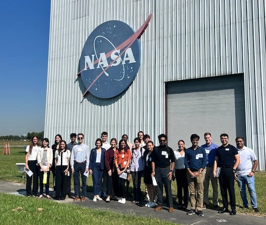 Students from Rice University’s Doerr Institute for New Leaders visited the NASA Johnson Space Center Oct. 15, 2024.