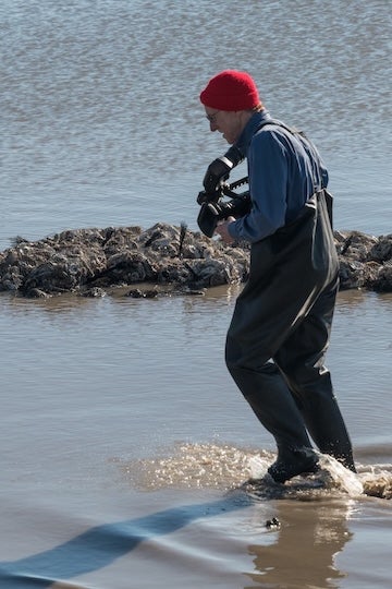 Filmmaker Jeffrey Mills during the making of “Calming the Waters.” 