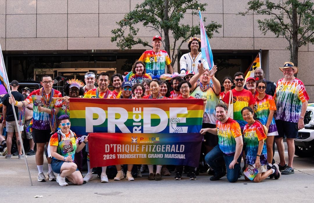 Rice University's Pride Parade walking group