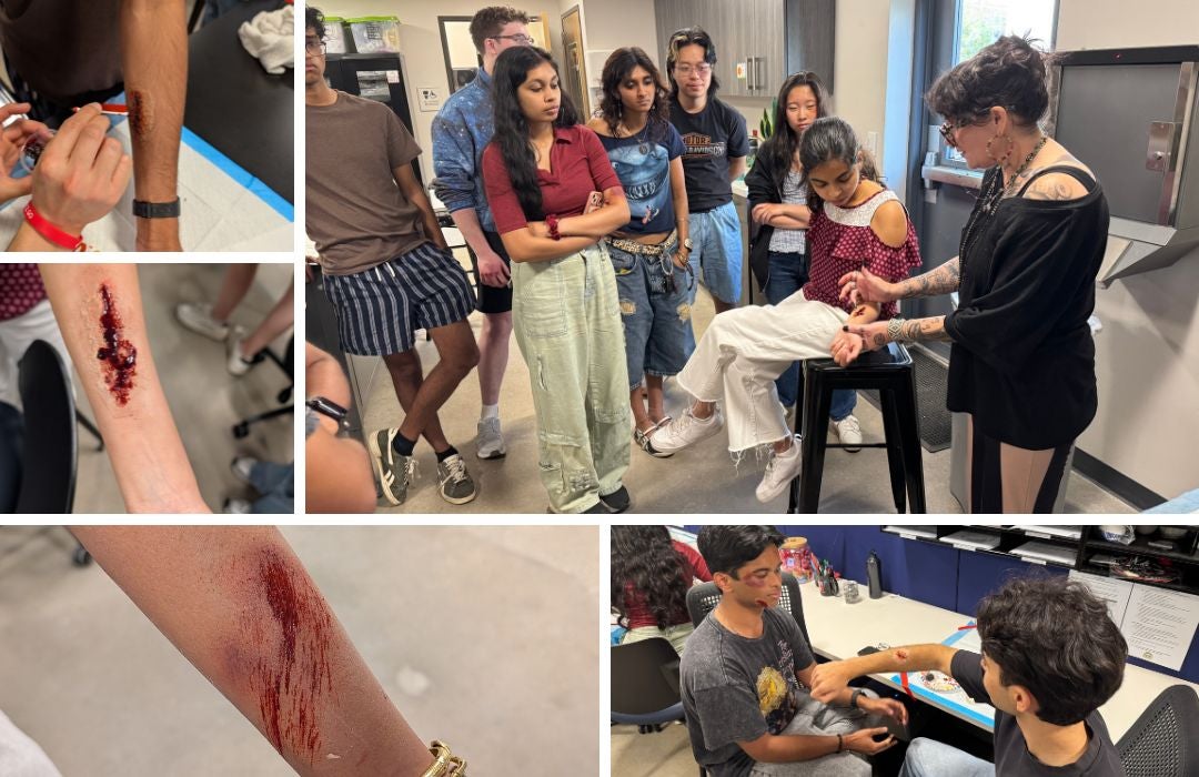 REMS hosted a moulage training to learn how to use makeup to create realistic wounds.