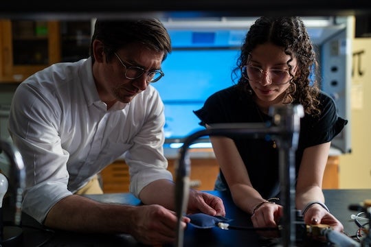 Preston and Urbina in the lab