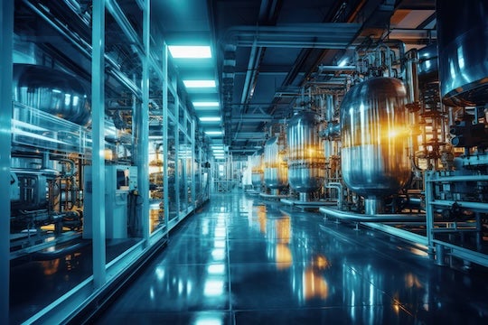 A stock image depicting a chemical manufacturing plant. 