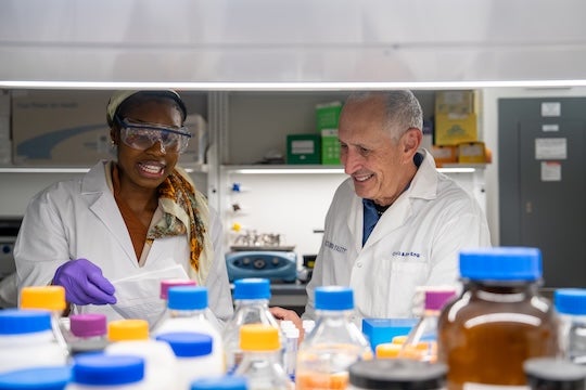 Bangala and Alvarez in the lab