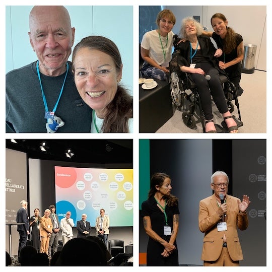 A group of photos featuring people together. See caption. 