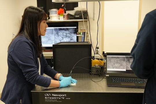 Jimin Wu demonstrates how PrecisionView works on a sample