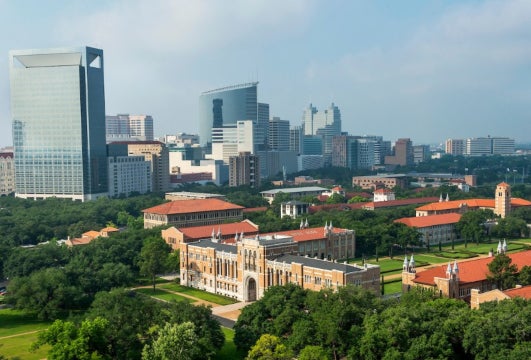 Rice University with Texas Medical Center in background