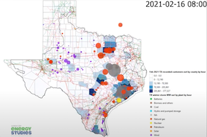Texas electrical grid during winter freeze
