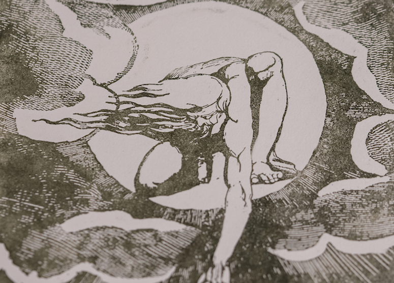 Detail from The Ancient of Days, a design by William Blake, originally published as the frontispiece to the 1794 work Europe a Prophecy.