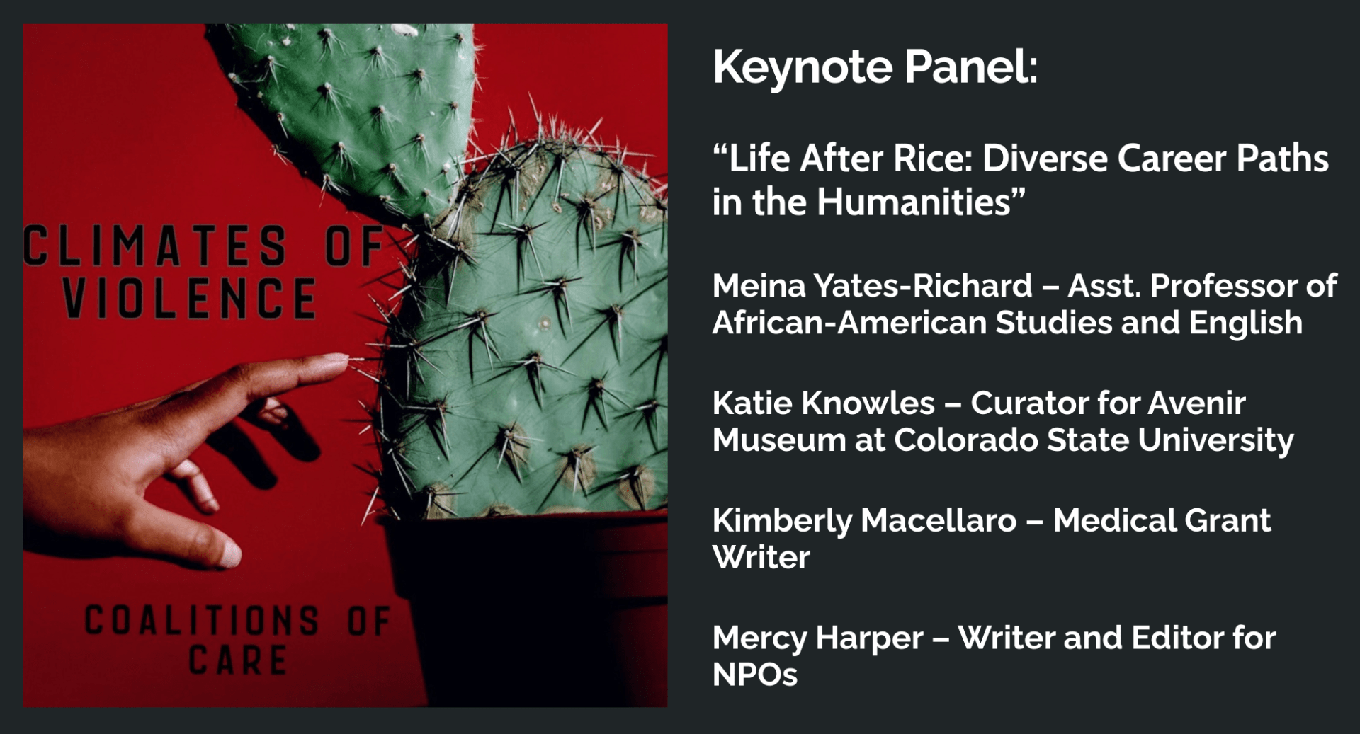 The graduate symposium's keynote panel will feature four Rice/CSWGS alumni.