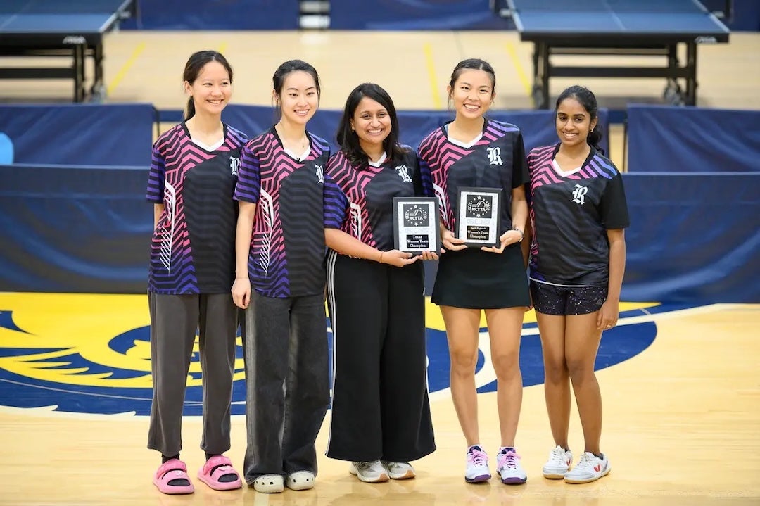 Rice's women's table tennis club team members