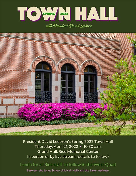 Flyer for president's town hall