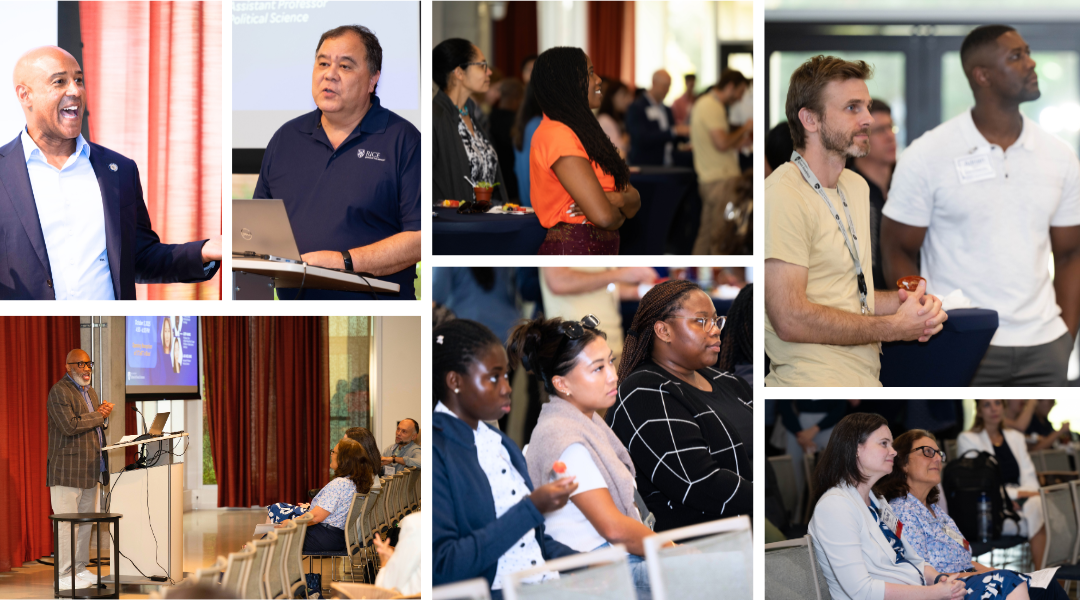Students, faculty and university leaders gather for the STaRT@Rice welcome ceremony, which opened the three-day program with remarks, introductions and community building. Photos by Jeff Fitlow.
