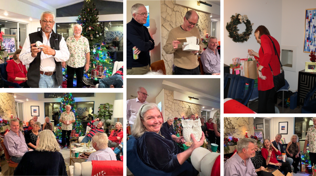 The annual gift exchange — a dice-driven tradition and the highlight of the night — keeps Rice friends laughing and fully engaged.