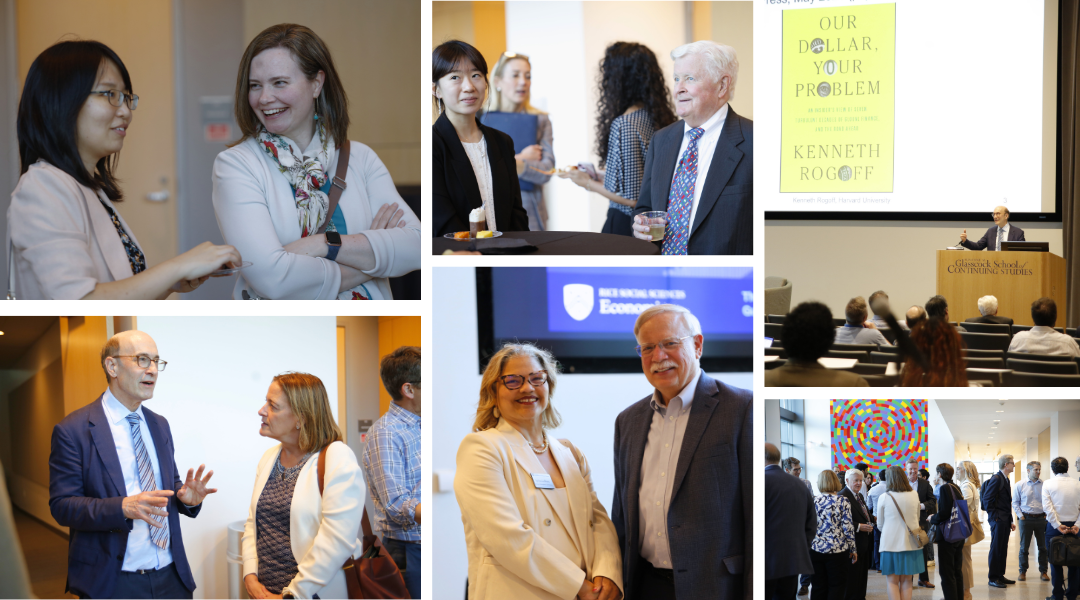 Faculty, students and community members gather for a reception before economist Kenneth Rogoff’s lecture as part of the Doyle Arnold ’70 Distinguished Guest Lecture Series in Economics at Rice University.