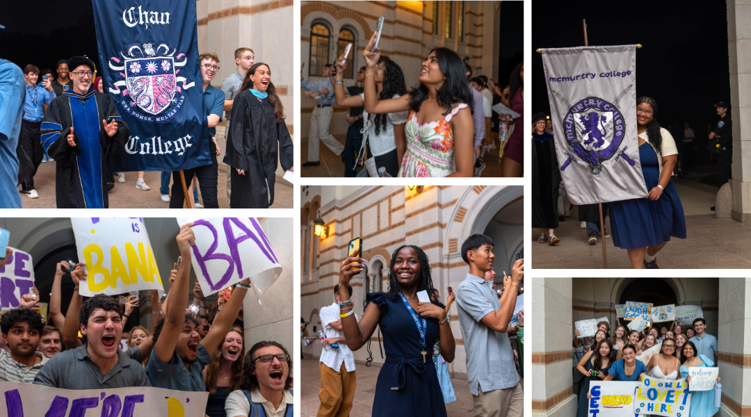Chao College, Rice's newest residential college, joins the Sallyport tradition for the first time during matriculation.