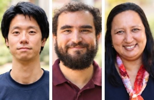 Headshots, From left to right, Tanaka Tatsuya, Aldo Spatafora-Salazar and Sibani Lisa Biswal. 
