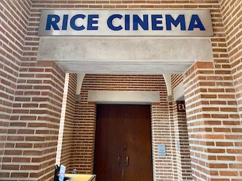 The new Rice Cinema marquee was custom-made by Rice alumni.