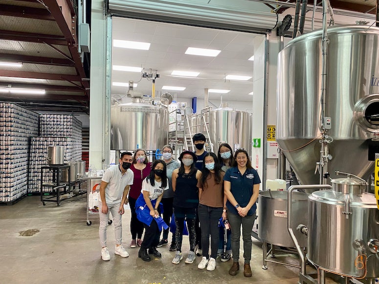 NSCI 120 students on a tour of Eureka Heights Brew Co.