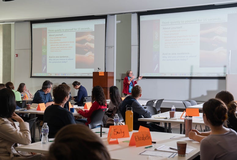 Dr. Kimberly Tanner presented the 10th annual Symposium on Teaching and Learning on how an instructor's language can affect the undergraduate student experience. This year's symposium will explore the future of general education.