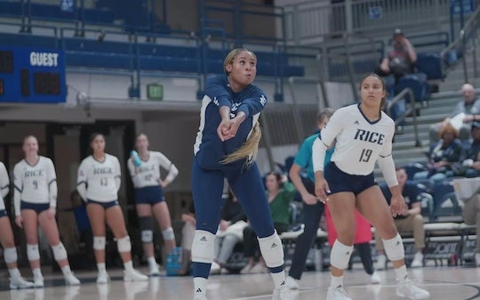 Senior Rice volleyball player Nia McCardell has become a staple on the court and an overall leader for the Owls in her four years on campus.