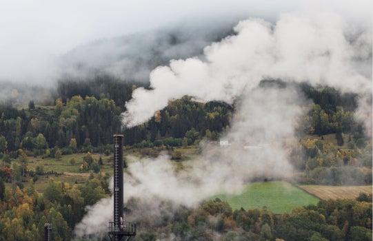 stock photo of smoke coming from power plant