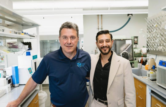 From left to right, co-authors Matteo Pasquali and Joe Khoury. 