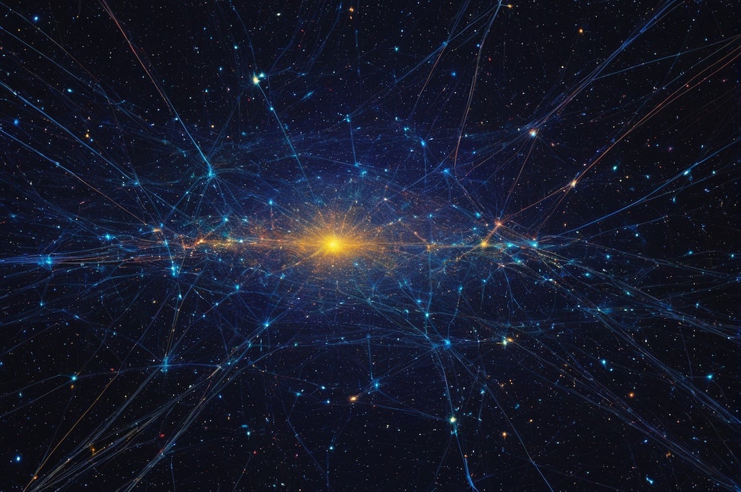 Stock illustration of particles in space. 