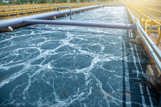 Stock image of industrial wastewater plant. 