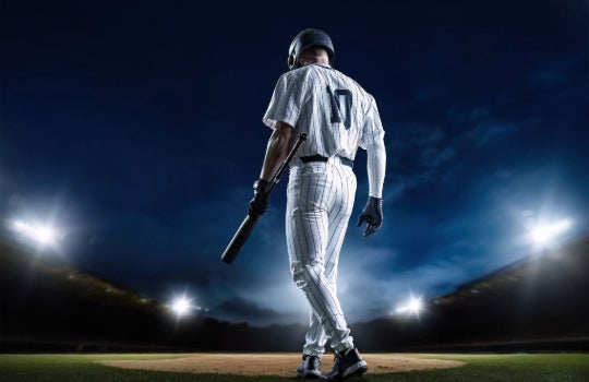 Stock photo of a baseball player. 