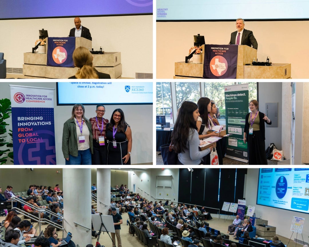 Collage featuring conference attendees and speakers