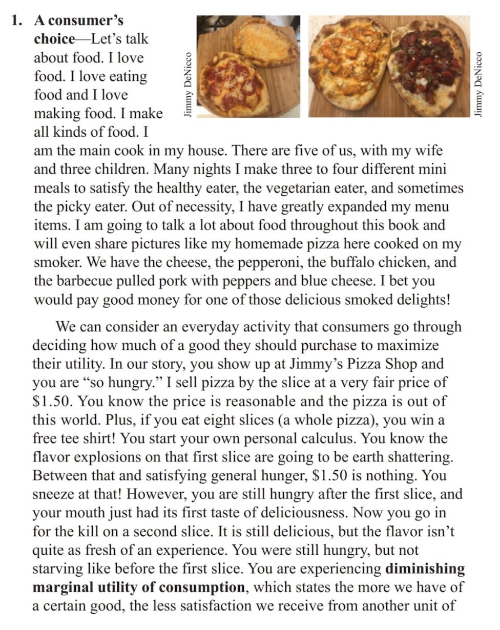Sample page from "A Story of Economics: A Principles Tale" by James DeNicco.