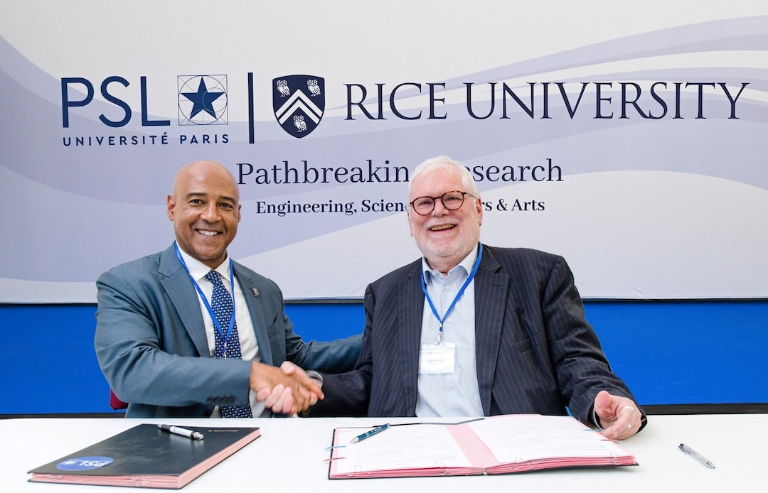 Rice President Reginald DesRoches and PSL President Alain Fuchs
