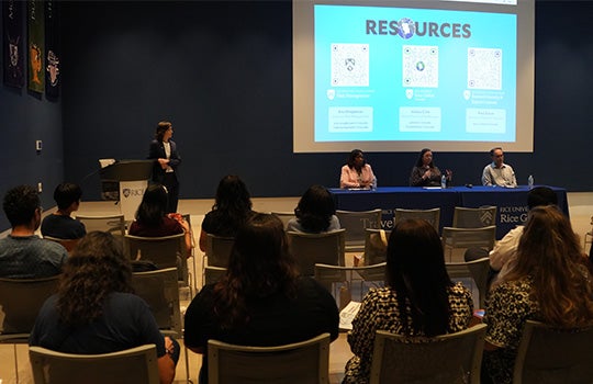 Panelists at Rice Global Insights session 