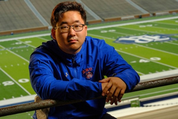 Peter Chung, a 21-year-old Rice graduate, was hired in February as the youngest director of player personnel in college football at Houston Christian University.