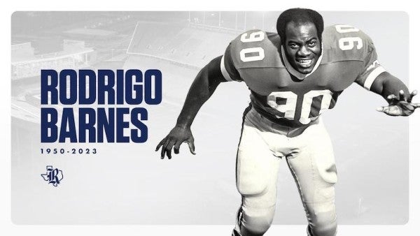 Rodrigo Barnes, one of the first four Black student-athletes to attend and compete for Rice University and a member of the Rice Athletics Hall of Fame, passed away on Tuesday, May 16 in Garland, Texas.  He was 73 years old.