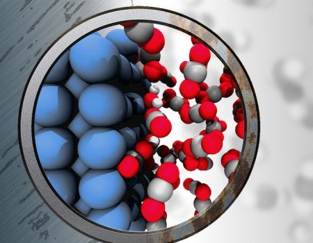 Atom-level simulations reveal the reason iron rusts in supposedly “inert” supercritical carbon dioxide fluid. Trace amounts of water can cause a reaction at the interface between iron and the fluid, prompting the formation of corrosive chemicals.