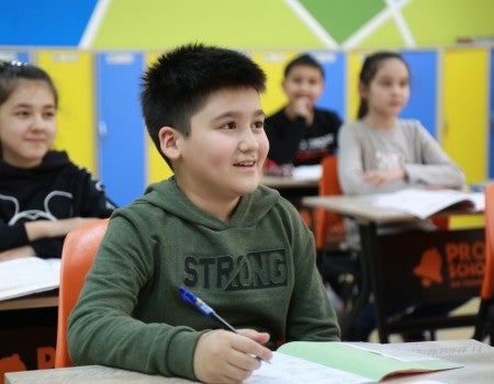 Male student in the classroom.